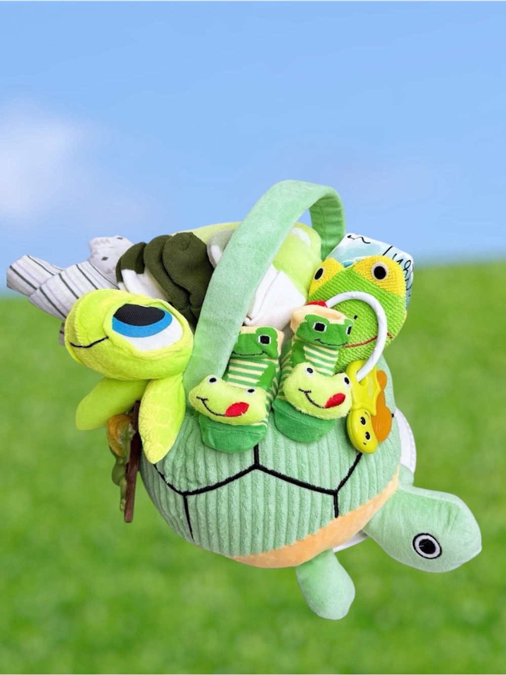 Turtle Baby Boy Gift Basket, Baby Shower Gift - Picture 11 of 11